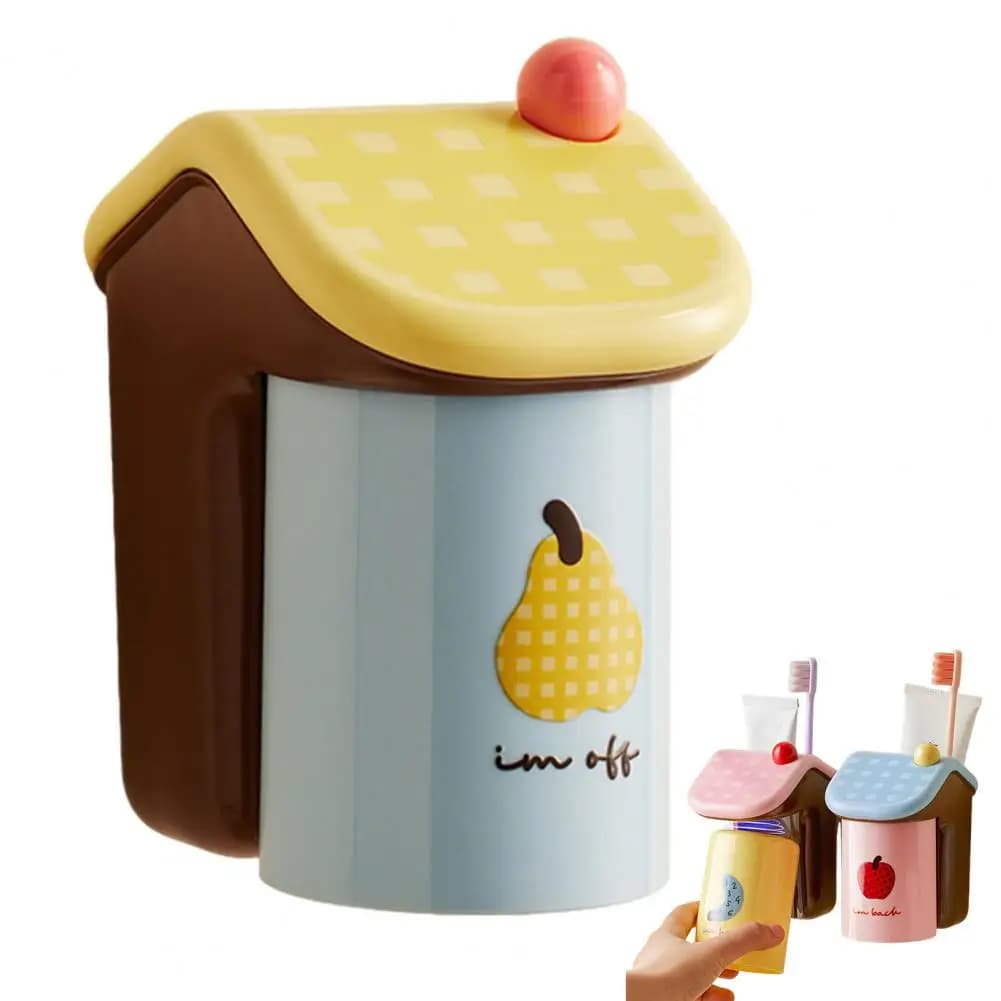 Portaspazzolino da parete Organizzatore portaspazzolino da parete Portaspazzolino magnetico con tazza a parete per bambini
