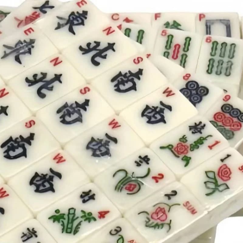 American Mahjong Melamine Tiles, Hand Play Entertainment Mahjong, Travel Mahjong Set