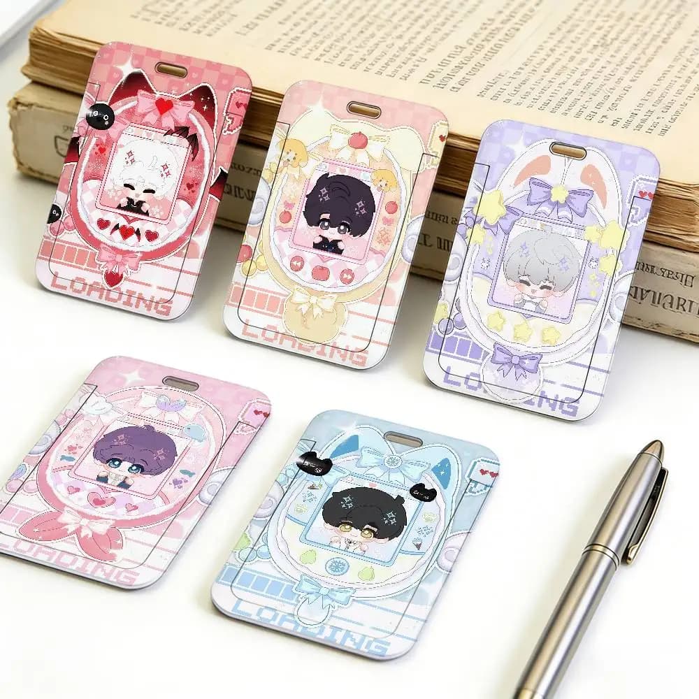 Love Deepspace Merry Virtual Pet Plastic ID Card Holder Soft Neck Lanyard Lightweight Durable Work Pass Badge Case Office Staff