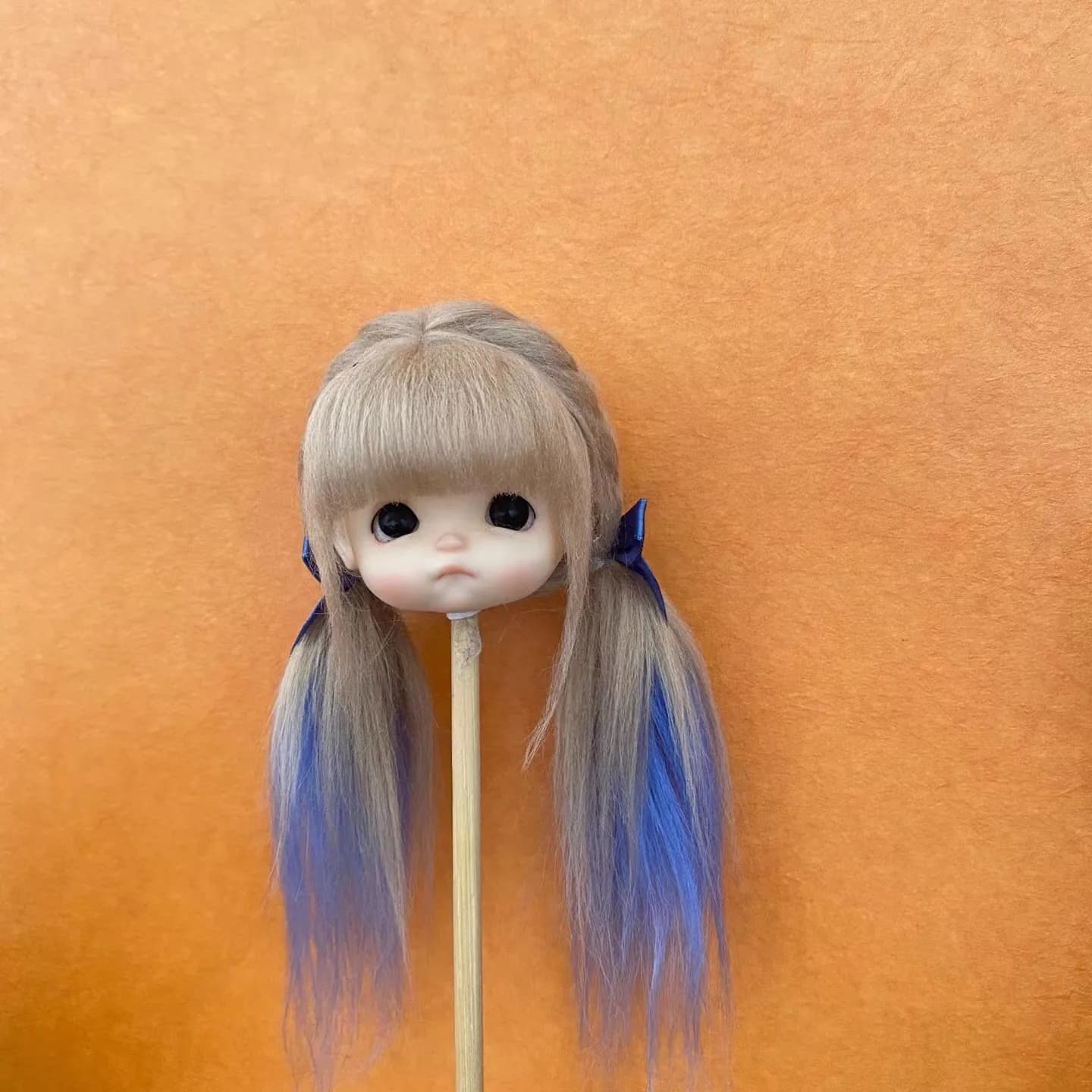 Hair For Doll Brown-Blue Two Colors OB11 Wigs, 1/4 1/6 1/8 BJD Doll Hair Free Shipping