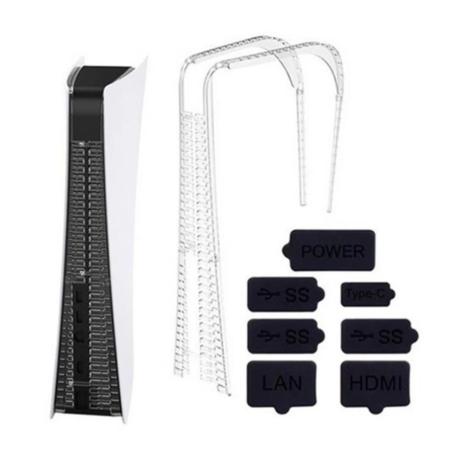 Set di 7 tappi antipolvere in silicone per console di gioco PS5, interfaccia USB, copertura antipolvere, accessori per giochi