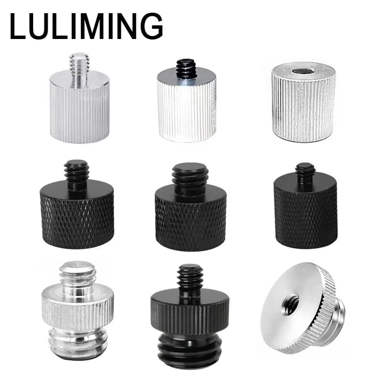 5/8-11 a 1/4 Vite di conversione da 3/8 pollici Livello laser Adattatore per treppiede Treppiede per fotocamera Testa a sfera Accessori per attrezzature fotografiche