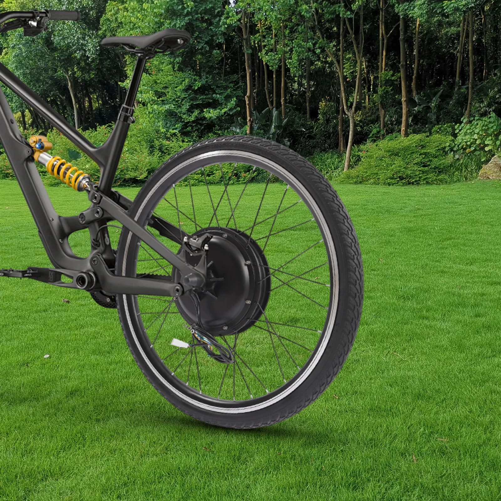 Kit di conversione bici elettrica da 26 pollici 48V 1000W - Motore senza ingranaggi senza spazzole, acceleratore a pollice e 3 luci a LED, spegnimento freno e 264,55LBS