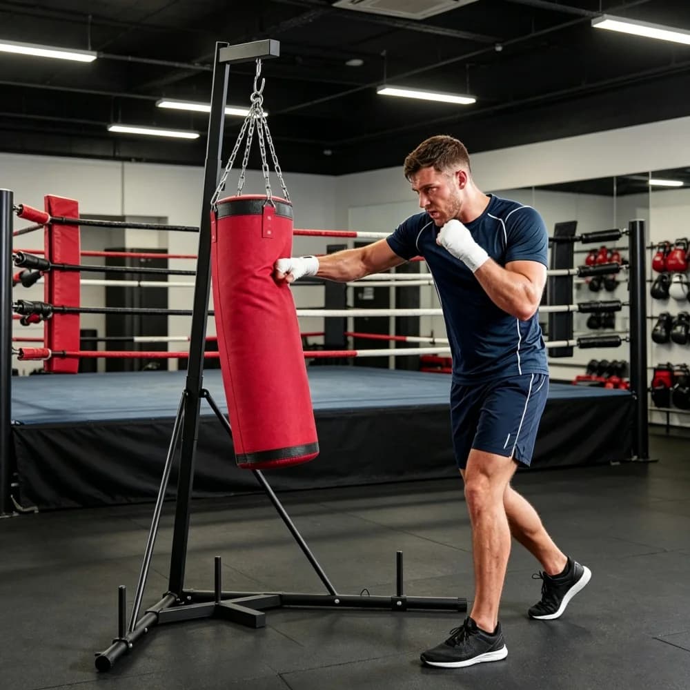Punching Bag Stand with Sandbag Vertical Punching Bag Stand Set! Full set for home boxing training, no more trouble of lacking training space