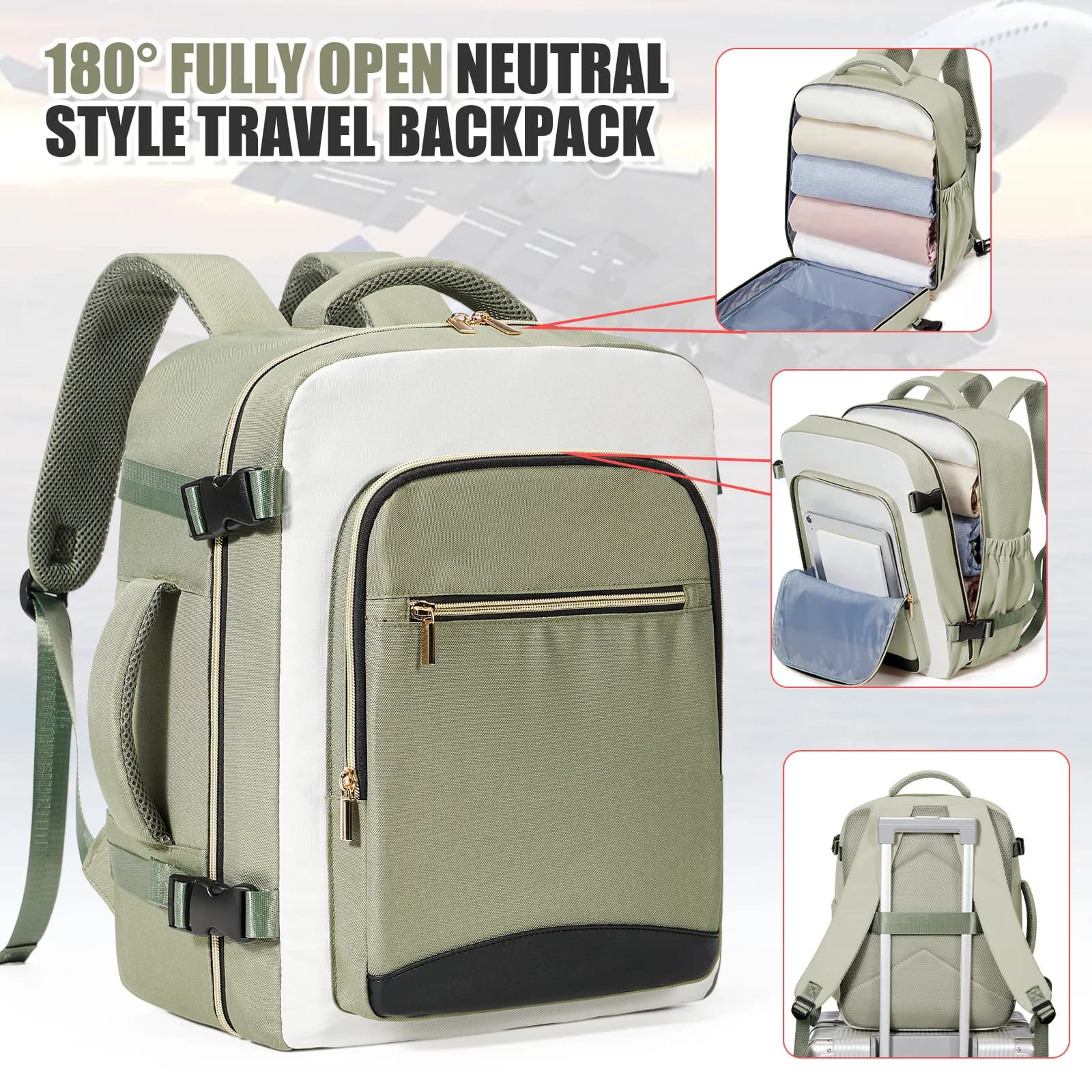 Zaino Ryanair 40x30x20 Zaino da viaggio Wizzair Cabin Bag Uomo Donna Zaino per laptop da 15,6 pollici Zaino casual Zaino universitario