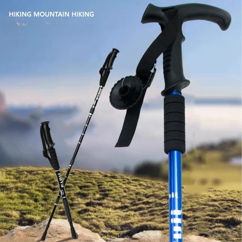 Bastoncini da Trekking Professionali per Escursionismo e Alpinismo, Pieghevoli e Allungabili in Lega di Alluminio per Bambini e Adulti