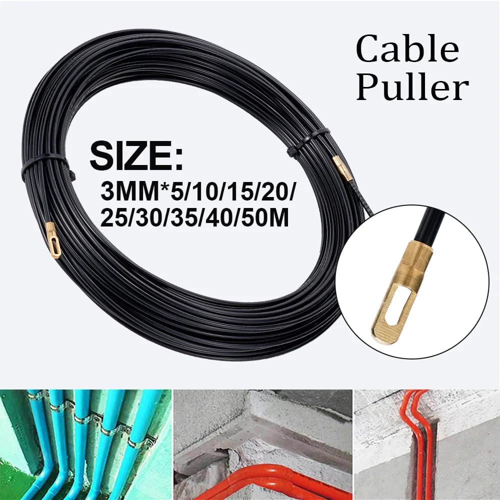 3mm 5M-40M Estrattore per cavi Guida Push Puller Filo da parete in nylon Piombo Elettricista Nastro a molla Condotto Infila Estrattore Strumento di aiuto per il cablaggio