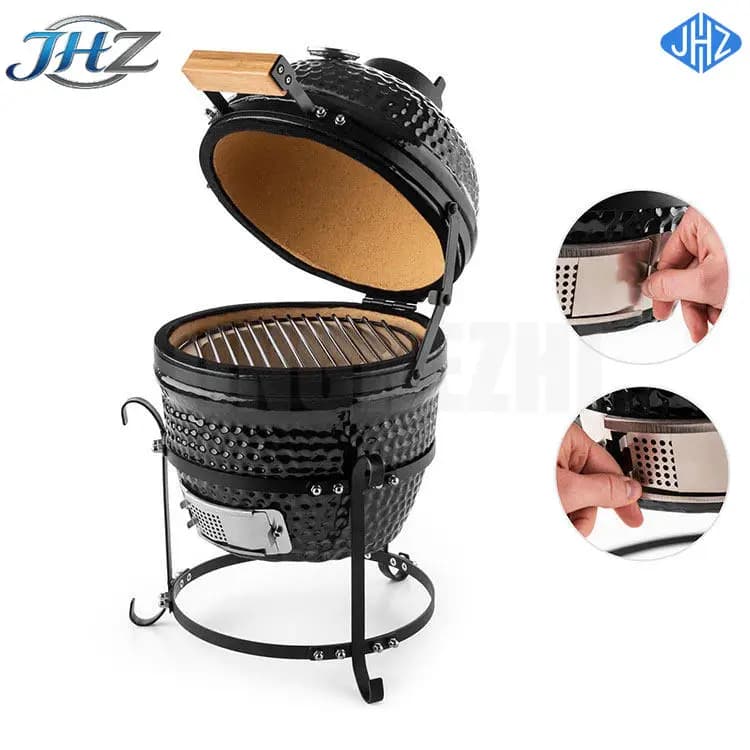 JHZ for Classical Series All Size 13-29 Inch Ceramic Kamado Outdoor Charcoal Barbecue Green Grill Asador BBQ Grill