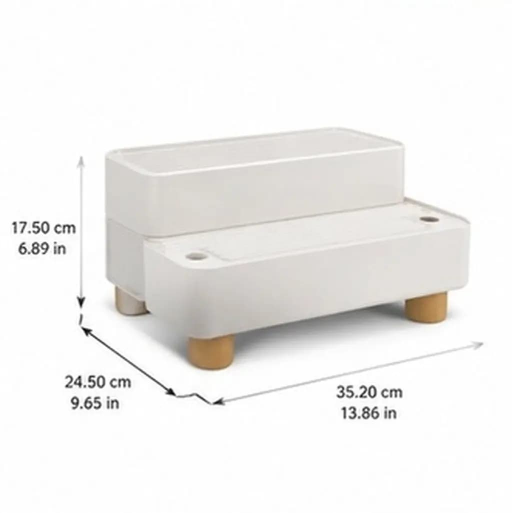 Adjustable 2 Steps Cat Litter Box Ramp Non Slip Pedal Step Stool Elevated Double Layered Litter Trapper Anti Tracking Detachable