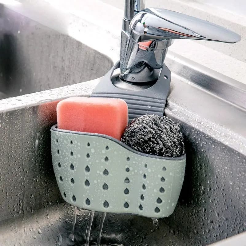 Sink drain basket hanging bag faucet dishwashing sponge storage rack kitchen supplies sink free punching hanging basket