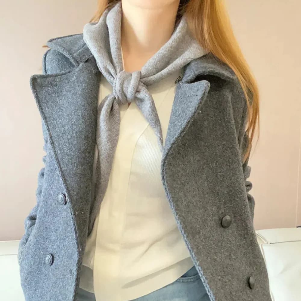 Luxury Korean Style Knitted Triangle Scarf Soft Windproof Winter Cashmere Scarves Casual Warm Women Cashmere Shawl Girls