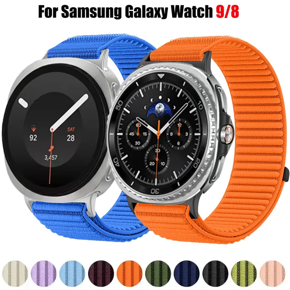 Nylon Strap For Samsung Galaxy Watch 9 44mm 40mm Adjustable Bracelet For Galaxy Watch 8/8 Classic 40/44/46mm Correa Accessories