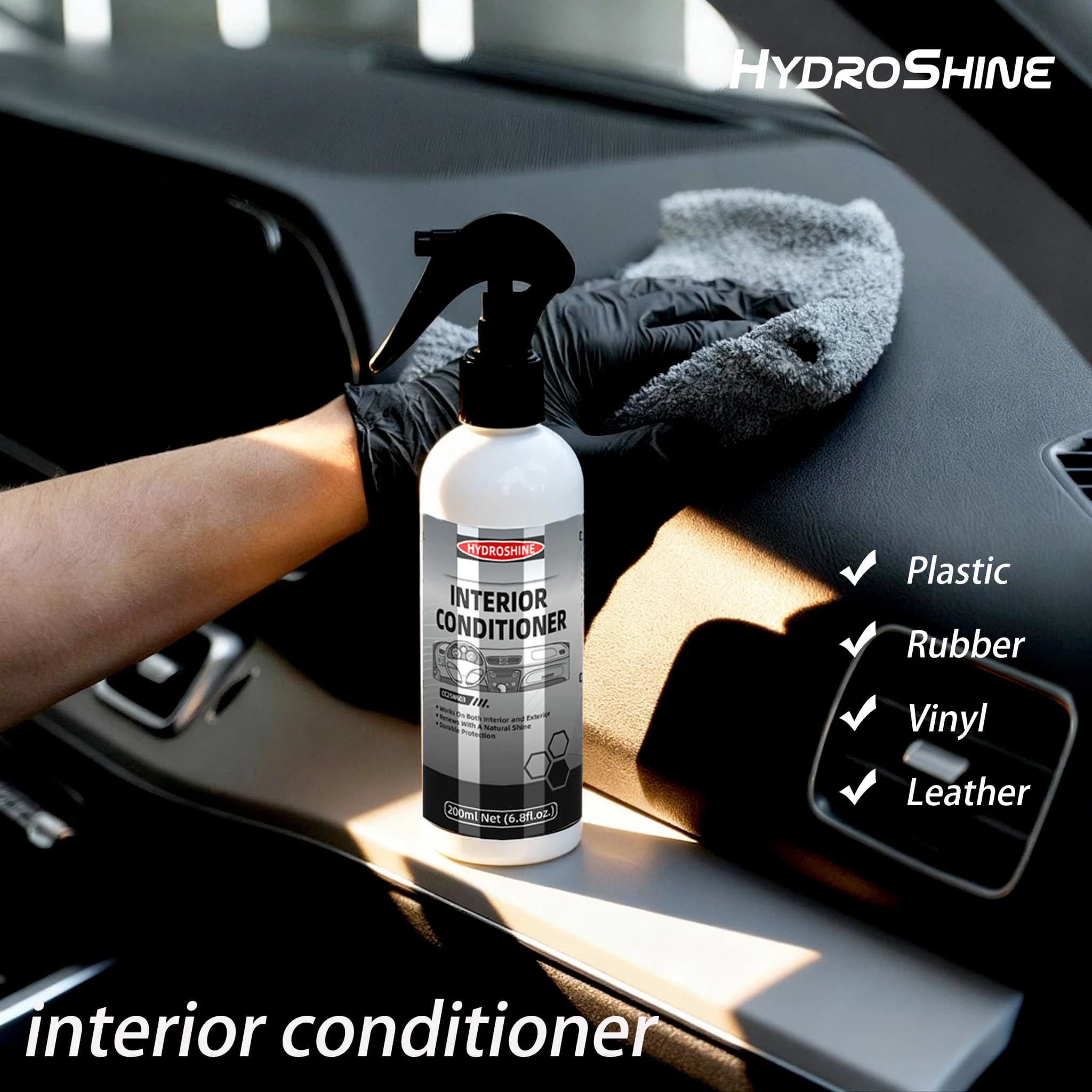 Idroshine Condizionatore per Interni Auto, Cera Ripristinante per Plastica, Detergente Esterno, Cura e Manutenzione Multifunzionale per Pelle
