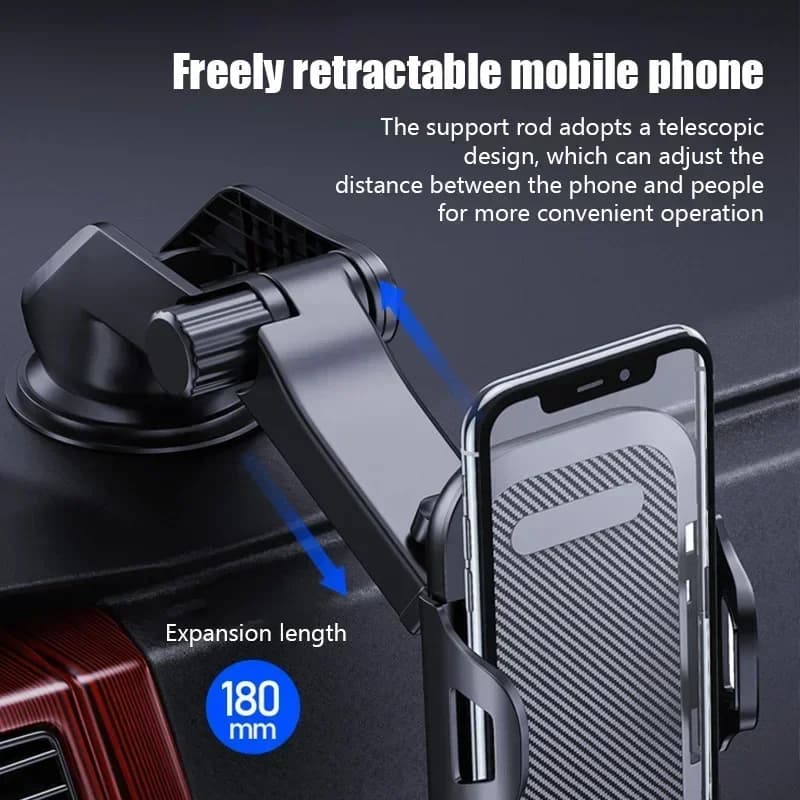 Supporto per auto da agganciare all'aria condizionata 360 ° Supporto per Telefono da Auto con Barra di Rotazione ed Espansione, Ventosa in Silicone per iPhone, Samsung, Xiaomi