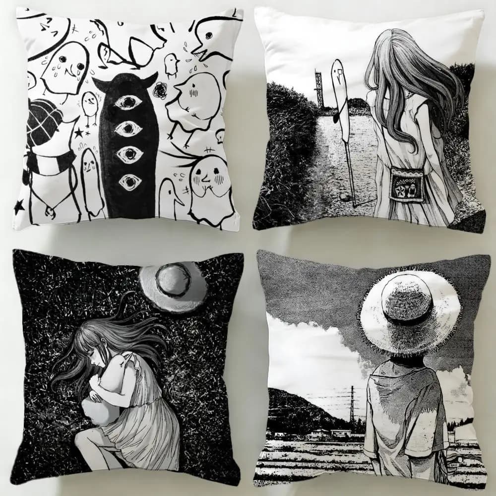 Popolare federa per cuscino manga Goodnight Punpun, morbida e facile da lavare, versatile per divano, letto, viaggi e ufficio
