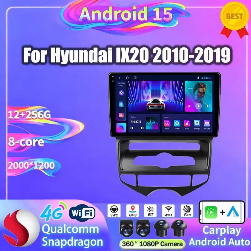 For Hyundai IX20 2010 - 2019 Car Radio Stereo Head Unit Multimedia Video Player Wireless Carplay Navigation GPS Android DVD CPU