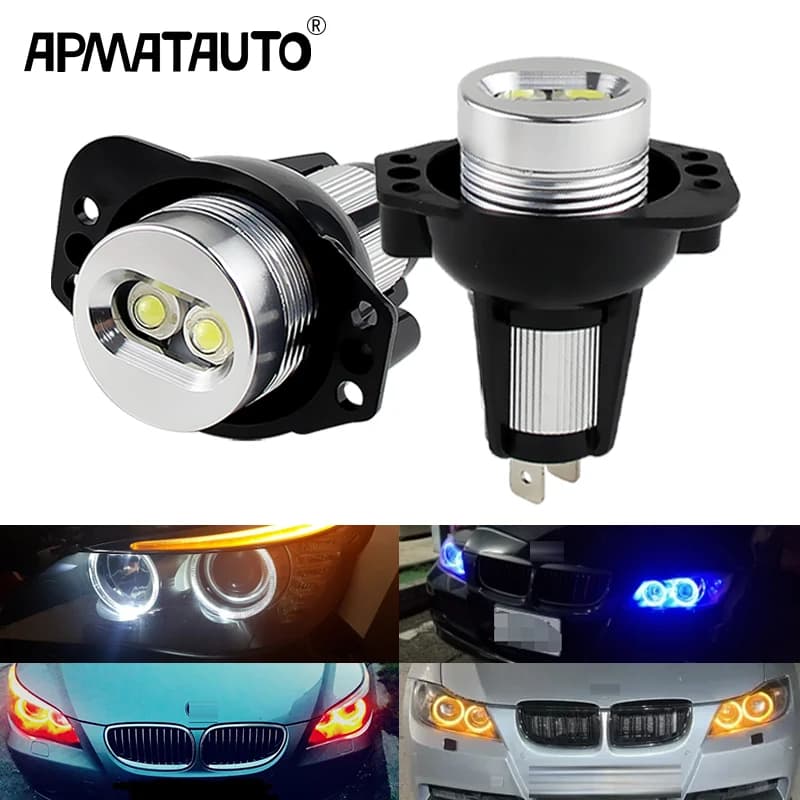 2 pcs LED Marker Angel Eyes Halo Ring Lights Lampadine 12 v White GIALLO for BMW E90 E91 Series 3 3 325i 328i 335i 2006-2008 CANbus