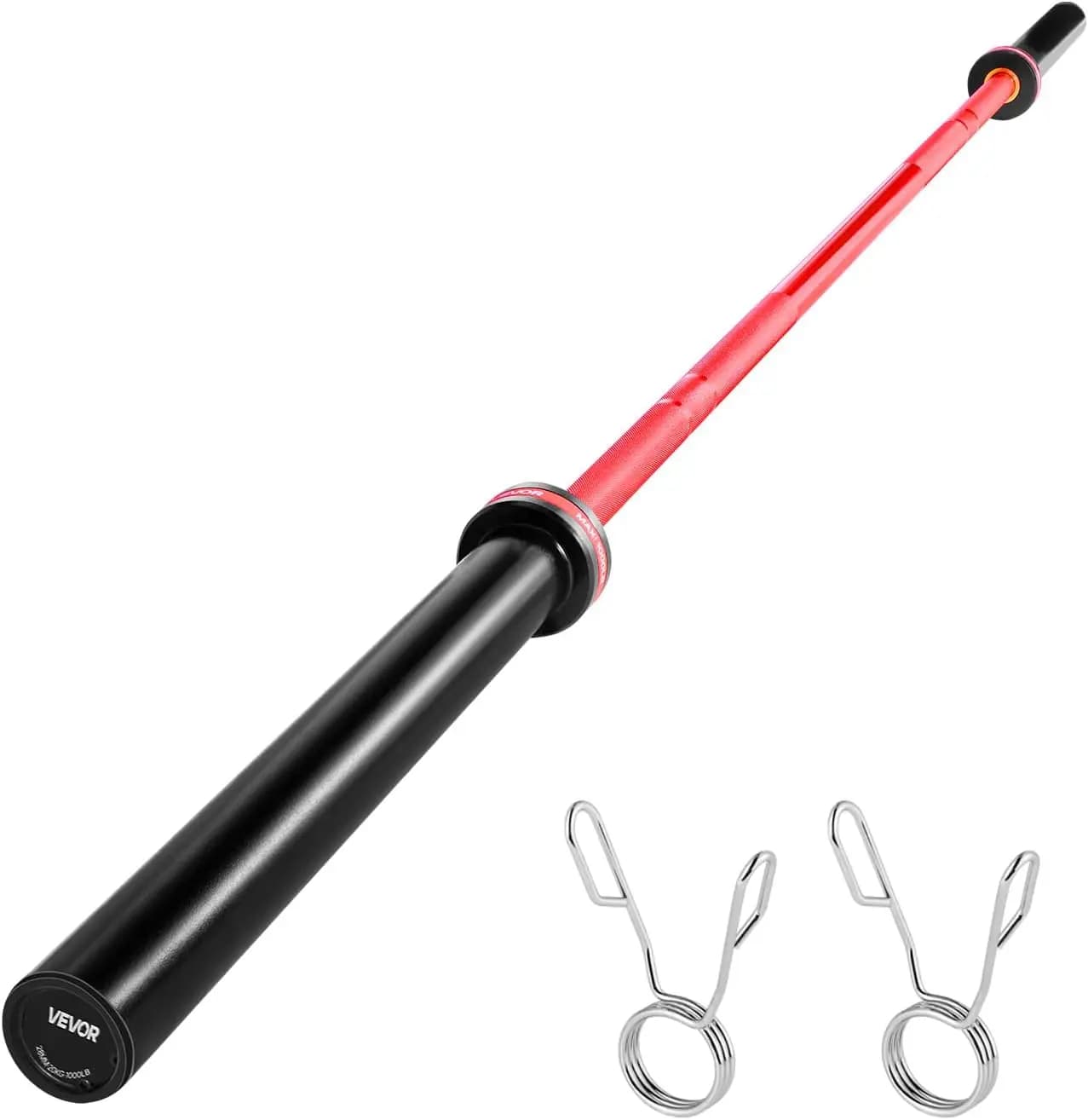 7FT/6FT/4FT Barbell Bar, Fits 2-Inch Weight Plates, Barbell Bar with Knurled Grip for Strength Training, Weightlifting, Squat, D