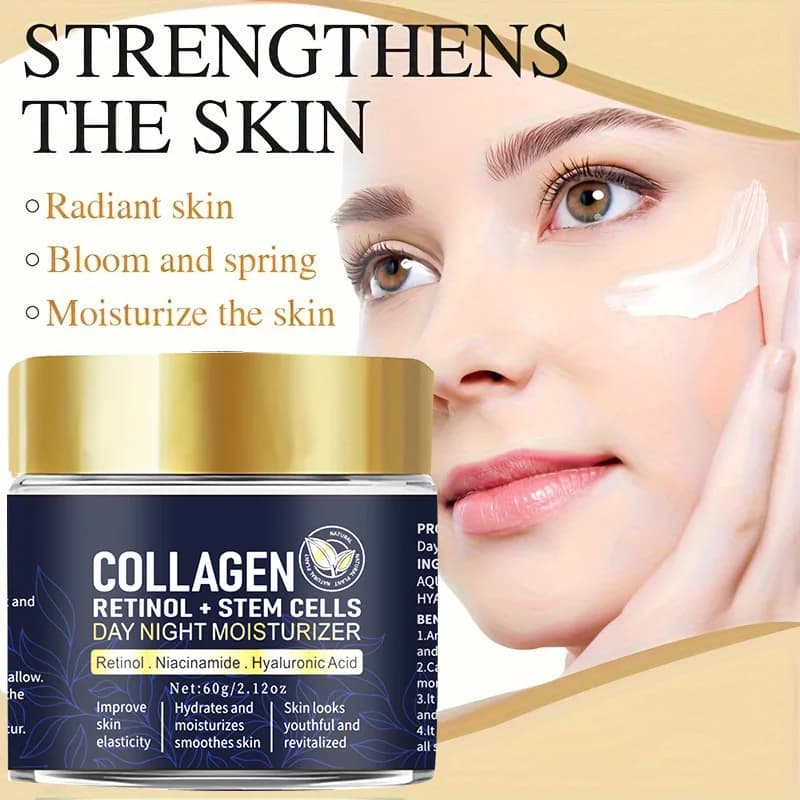 Crema Viso Idratante al Collagene e Retinolo con Nicotinamide e Ialuronato di Sodio