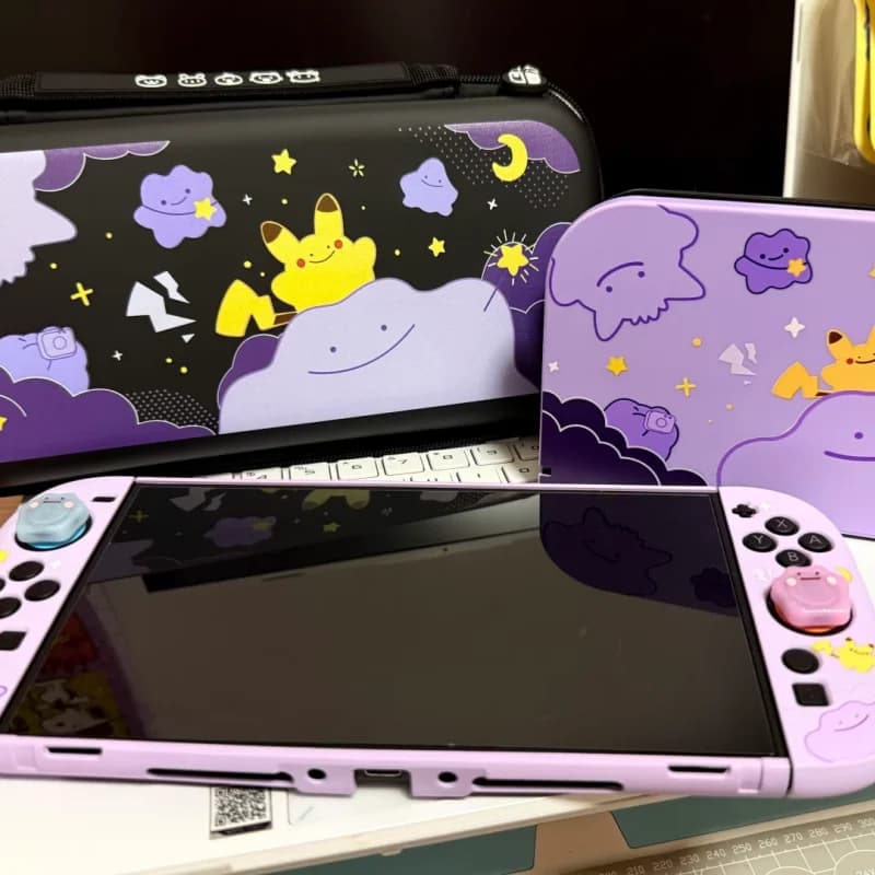 Nuova custodia protettiva Pokemon Switch 2 Split per console di gioco Ns2, accessori da gioco antigraffio, cover con motivo Ditto Pikachu