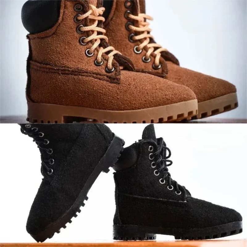 1/6 Scale Female Soldier Doll Hiking Boots Leather High Top Hollow Shoes Model for 12 Inch Action Toy Figures Accessories