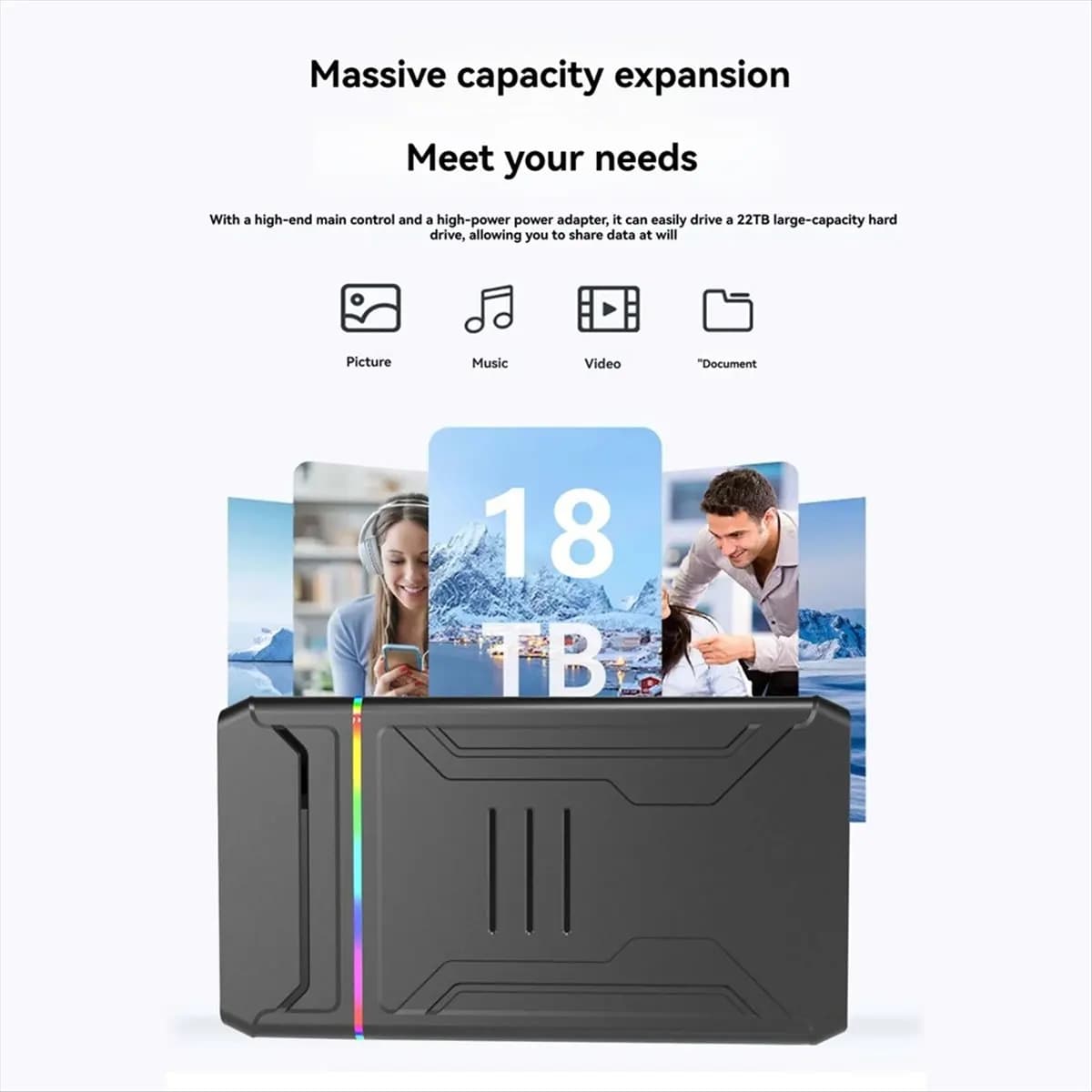 OKgood Case per HDD/SSD da 2.5/3.5 Pollici e M.2 NVME, Box Esterno Portatile USB 3.0 per Disco Rigido, Doppio Slot, Spina EU