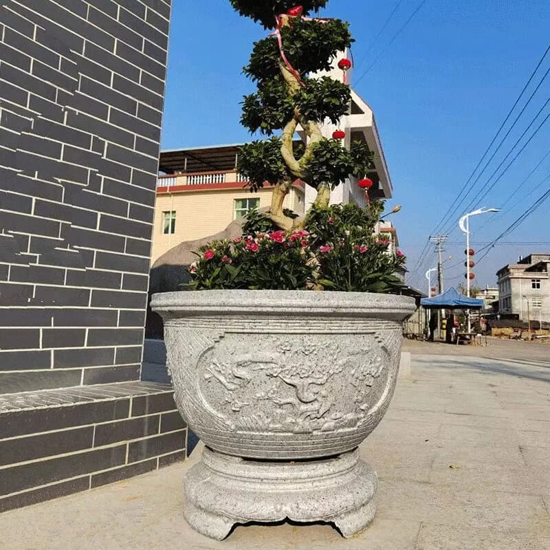 European-style round cement flower pot mold plastic pattern round flower pot abrasive tool potted plant self-made round flower p