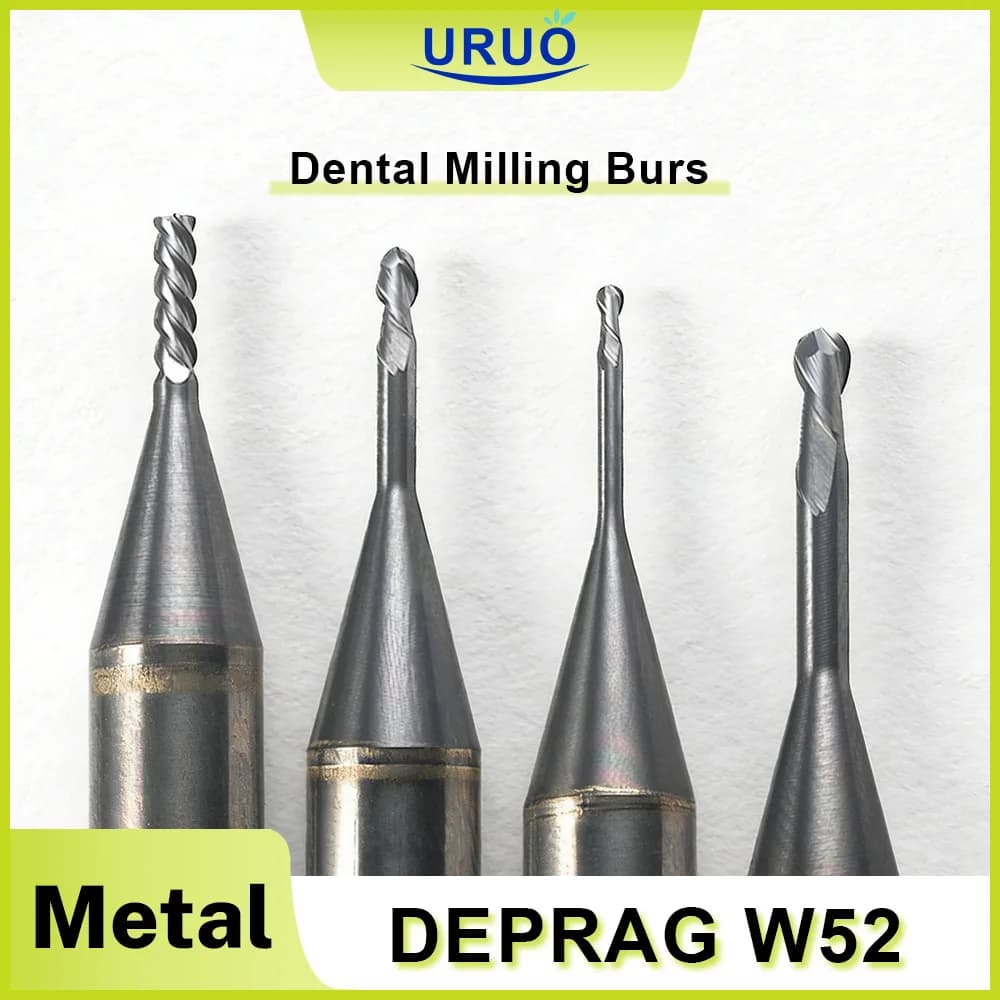 Frese T1-T18 per Macchina CAD CAM Deprag W52, Utensili per Lavorazione Metallo, Titanio, Cocr, Materiali Dentali/Emax da Laboratorio