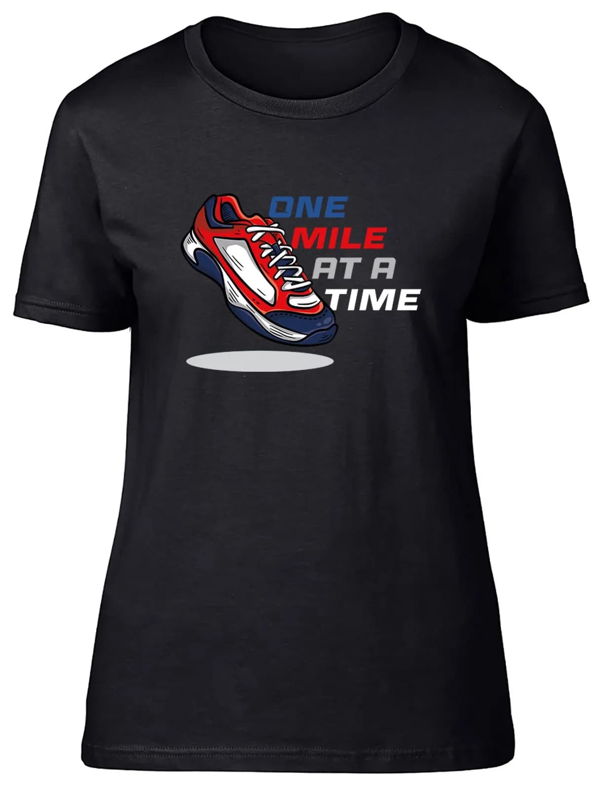 One Mile at a Time Divertente maglietta da donna Marathon Runner, maglietta regalo da donna