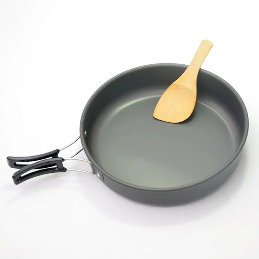 Padella Pieghevole da Campeggio per Esterni, Antiaderente in Alluminio, per Backpacking, Picnic, Escursionismo e Cucina da Campeggio