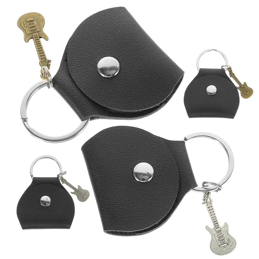 4Pcs Guitar Pick Storage Holder Keychain Portable Compact Lightweight Guitar Pick Case Pouch Organizer Travel Use