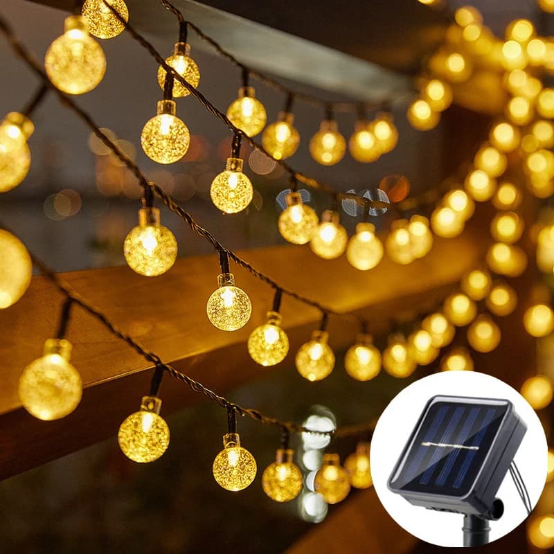 Nuove Luci Solari a LED a Forma di Globo di Cristallo 2026, Luci Solari da Esterno a LED, Luci Fatate a Bolle per Decorazioni di Giardini, Matrimoni e Feste