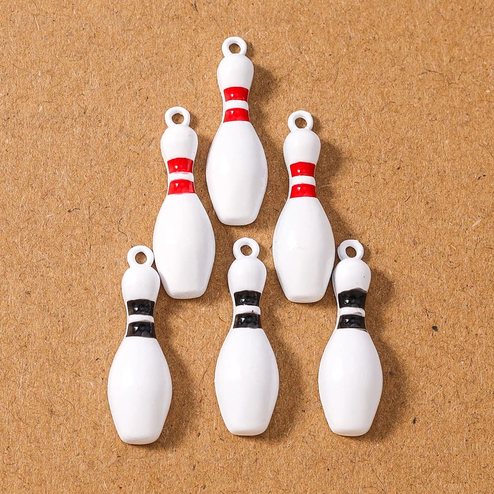 10 pz Nuovi Ciondoli Smaltati a Forma di Palla da Bowling, Accessori Fai da Te per Creazione Gioielli, Orecchini e Collane