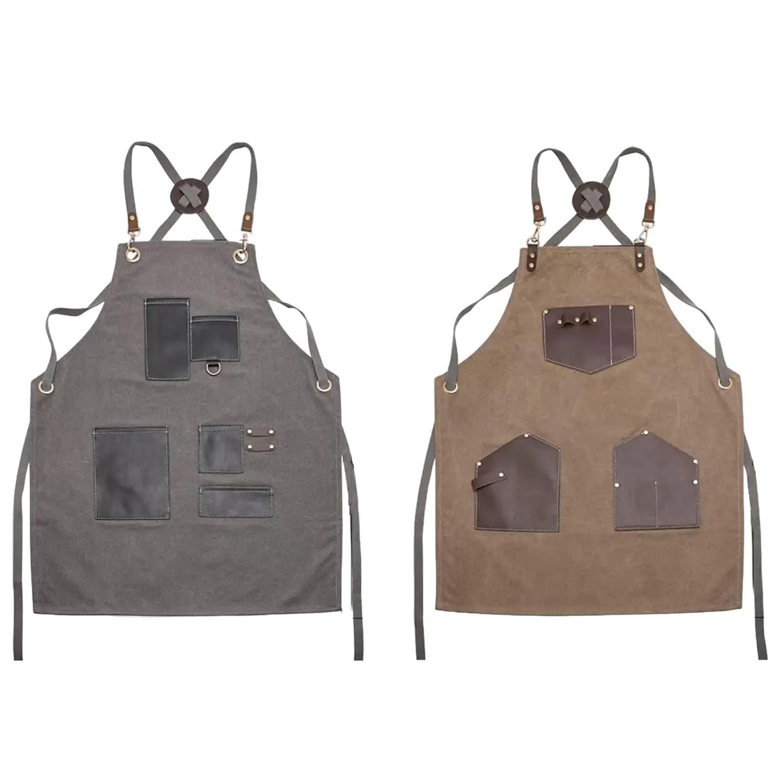 Canvas Apron with Pockets Hair Stylist Apron,Multiuse,Hairdresser Apron Adjustable Neck Apron for Crafts Cosmetologist Baking