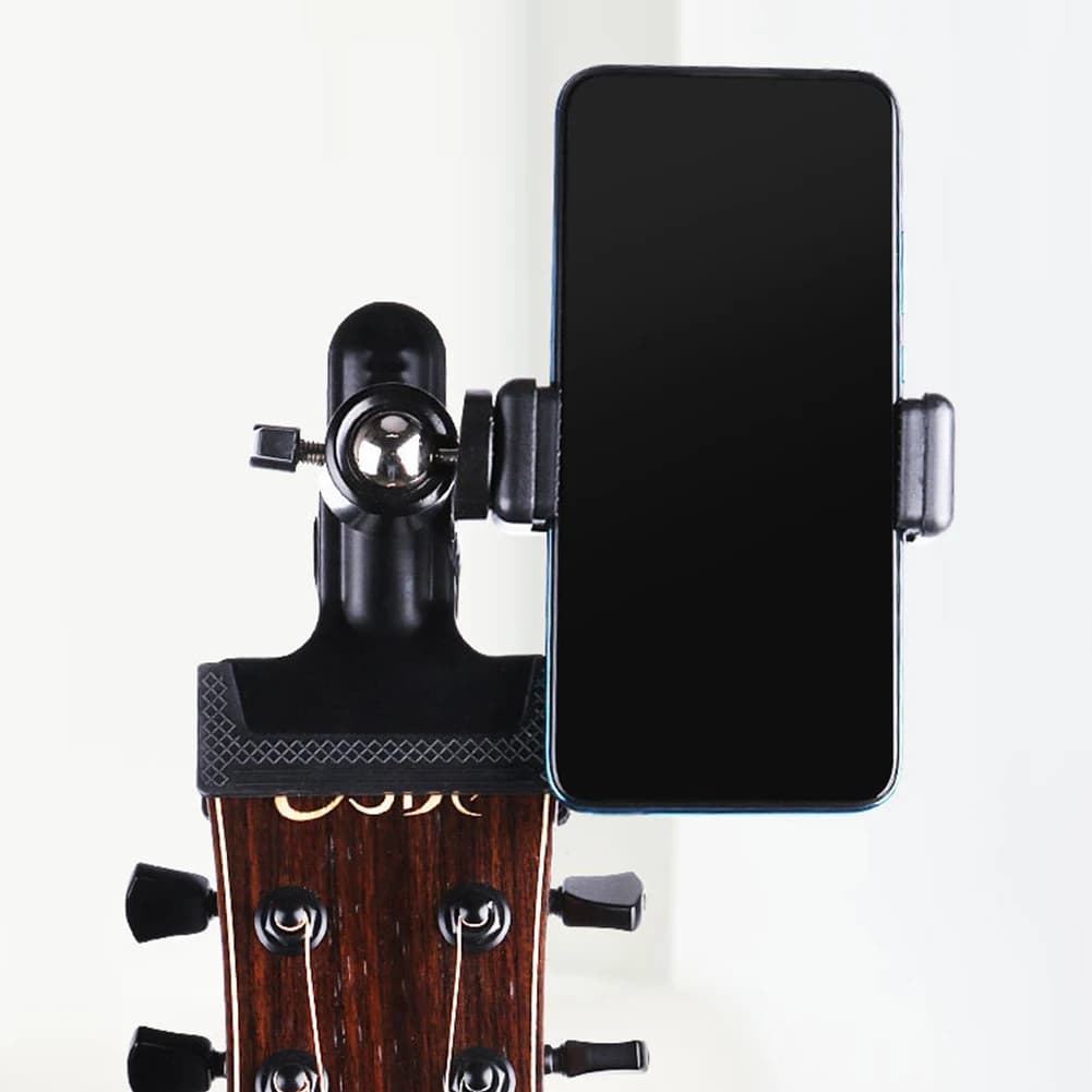 Supporto per telefono cellulare con clip per testa di chitarra ad angolo regolabile Supporto per telefono per testa di chitarra multifunzionale per la registrazione musicale domestica