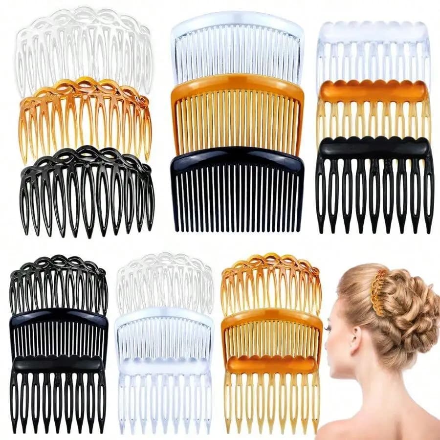 18 pettini per capelli in plastica per donna con strumenti per lo styling laterale a 9/11/25 denti