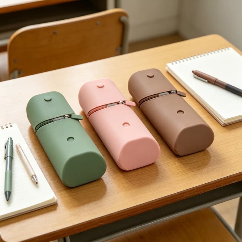 Astuccio Portatile Pieghevole in Silicone, Portapenne Espandibile, Organizzatore da Scrivania Impermeabile e Resistente per Scuola, Ufficio e Casa