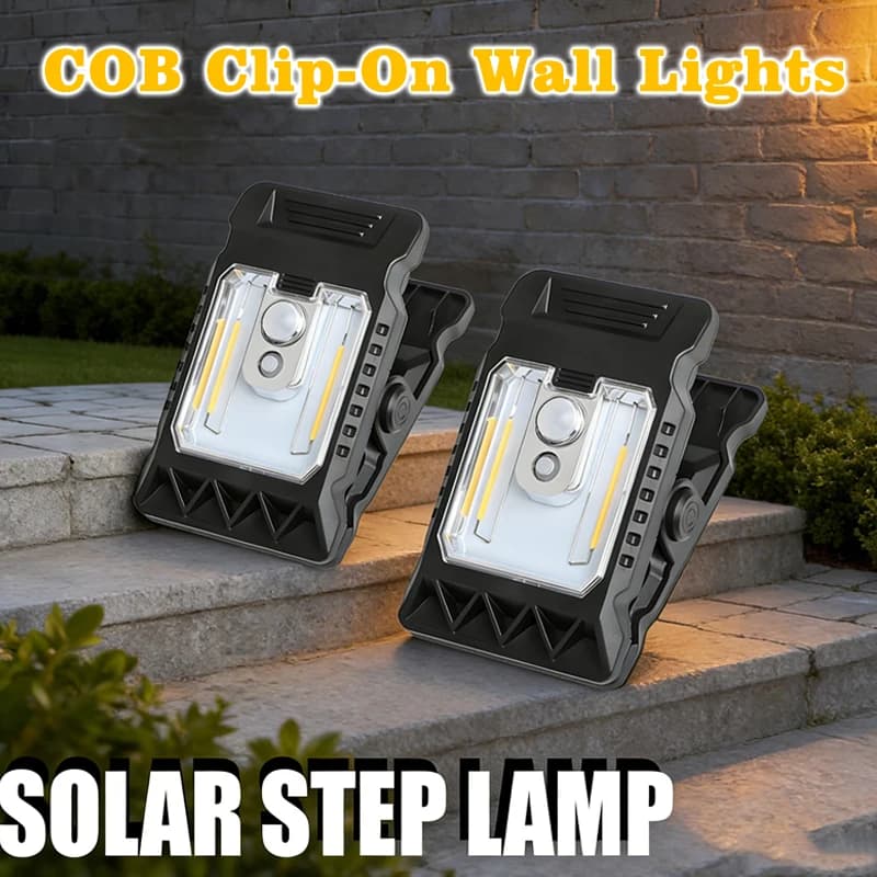 Outdoor Solar Clamp On Motion Sensor Lights Waterproof Work Light 3 Lighting Modes Camping Lamp Fence Walls Garage Led Lamps