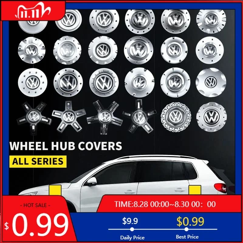 VW GTI GOLF 2026 New for VW VOLKSWAGEN: Set of 4 Covers with Logo for Volkswagen VW 3B0601149 1J0601149B C5