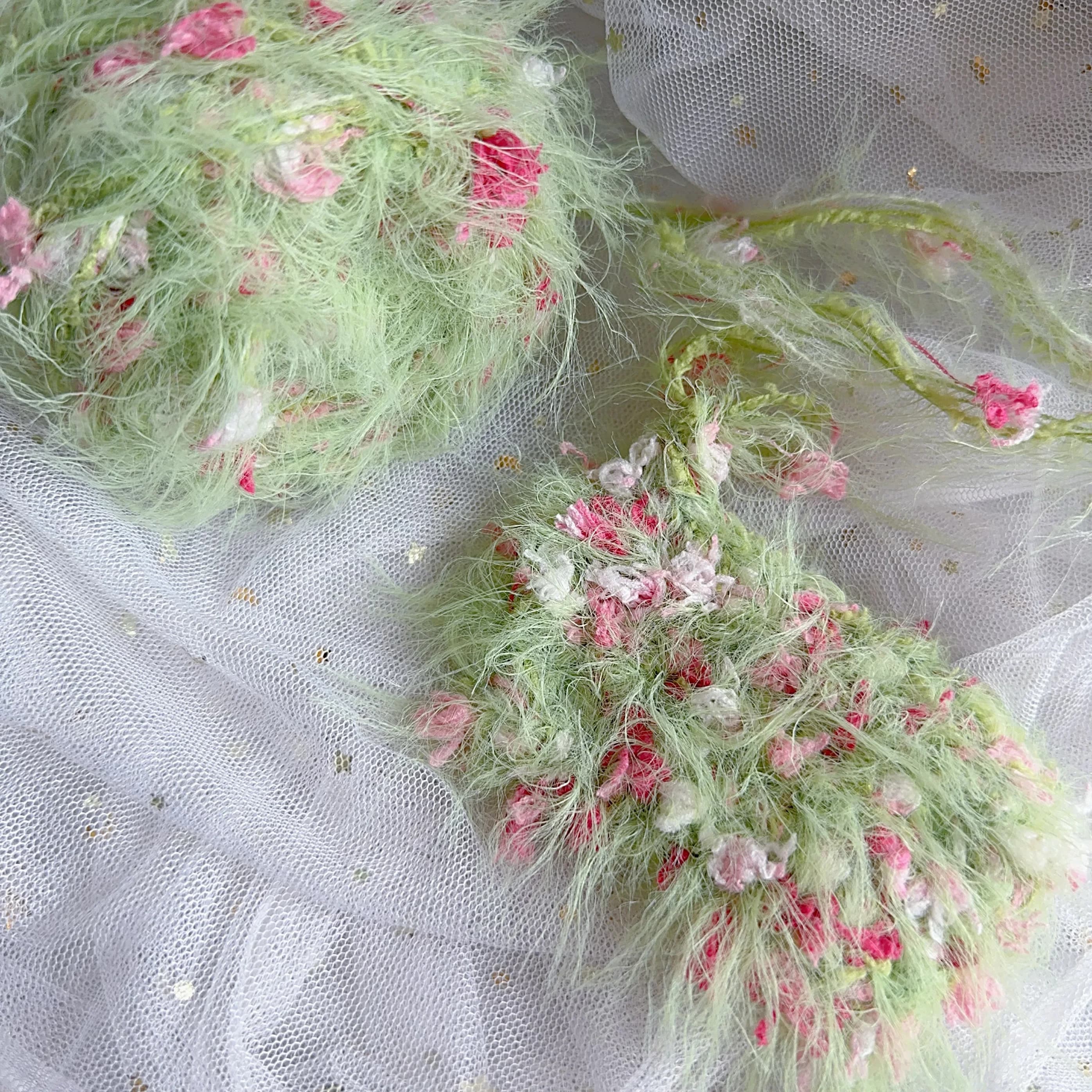 50g Green Plush Soft and Sticky Handmade DIY Crochet Knitting Sweater Bag Hair Loop Hand Account Book Yarn