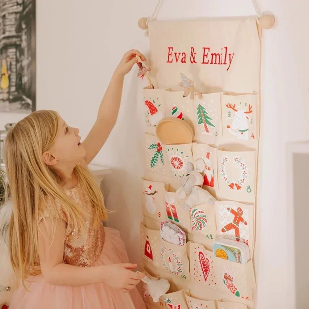Calendario dell'Avvento personalizzato Calendario per il conto alla rovescia di Natale di dicembre per ragazzi e ragazze Calendario natalizio riutilizzabile personalizzato a sorpresa