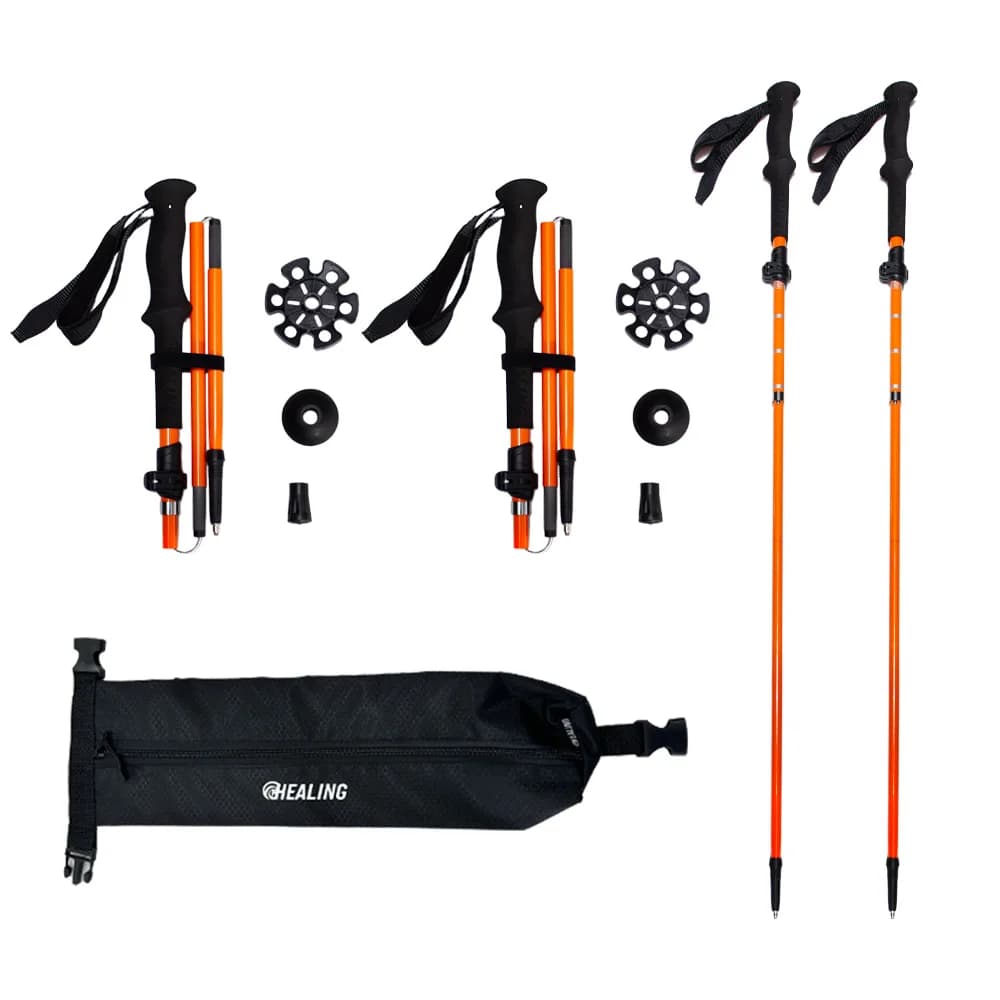 Carbon Fiber Trekking Pole EVA Handle Adjustable Lightweight Ultralight Hiking Walking Stick Quick Release Lock Travel
