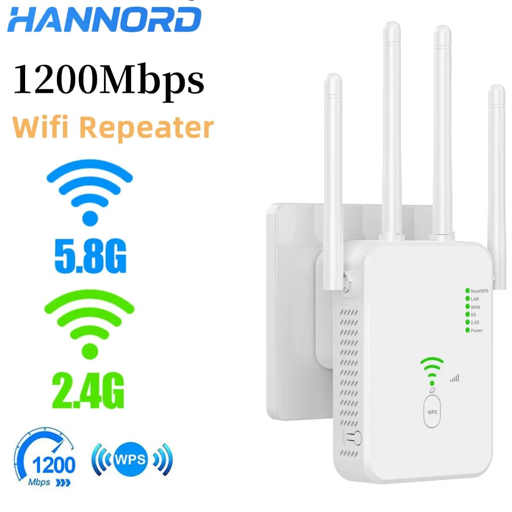 Ripetitore WiFi 1200Mbps Dual Band 2.4G e 5GHz 802.11ac Gigabit Amplificatore WPS Router Riposte di segnale Router Wi-Fi wireless per la casa
