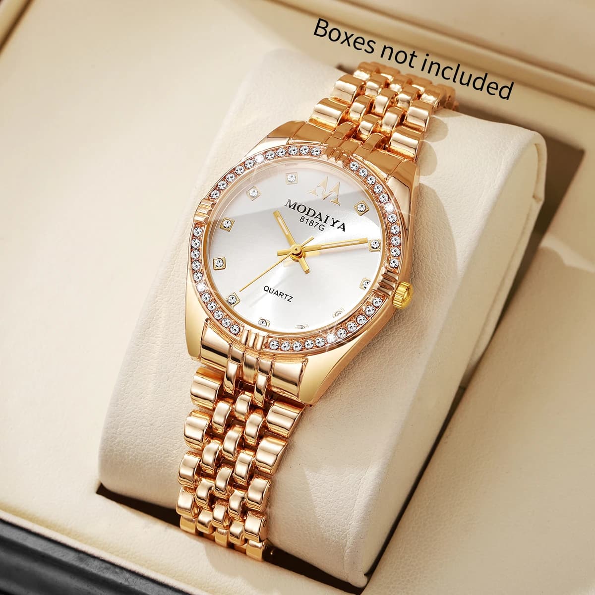 Women's Luxury Watches With Rhinestone, Elegant Quartz Watches With Stainless Steel Strap, Women's Wrist Watch, Women's Watch, Gift (No Box)