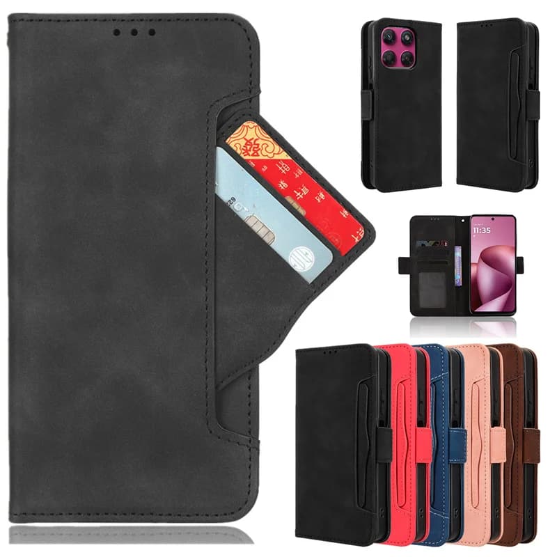 Luxury Flip Leather Wallet Case For Motorola Moto G37 G47 G57 Power G67 G77 Protective Cover Card Slots Kickstand Coque Fundas
