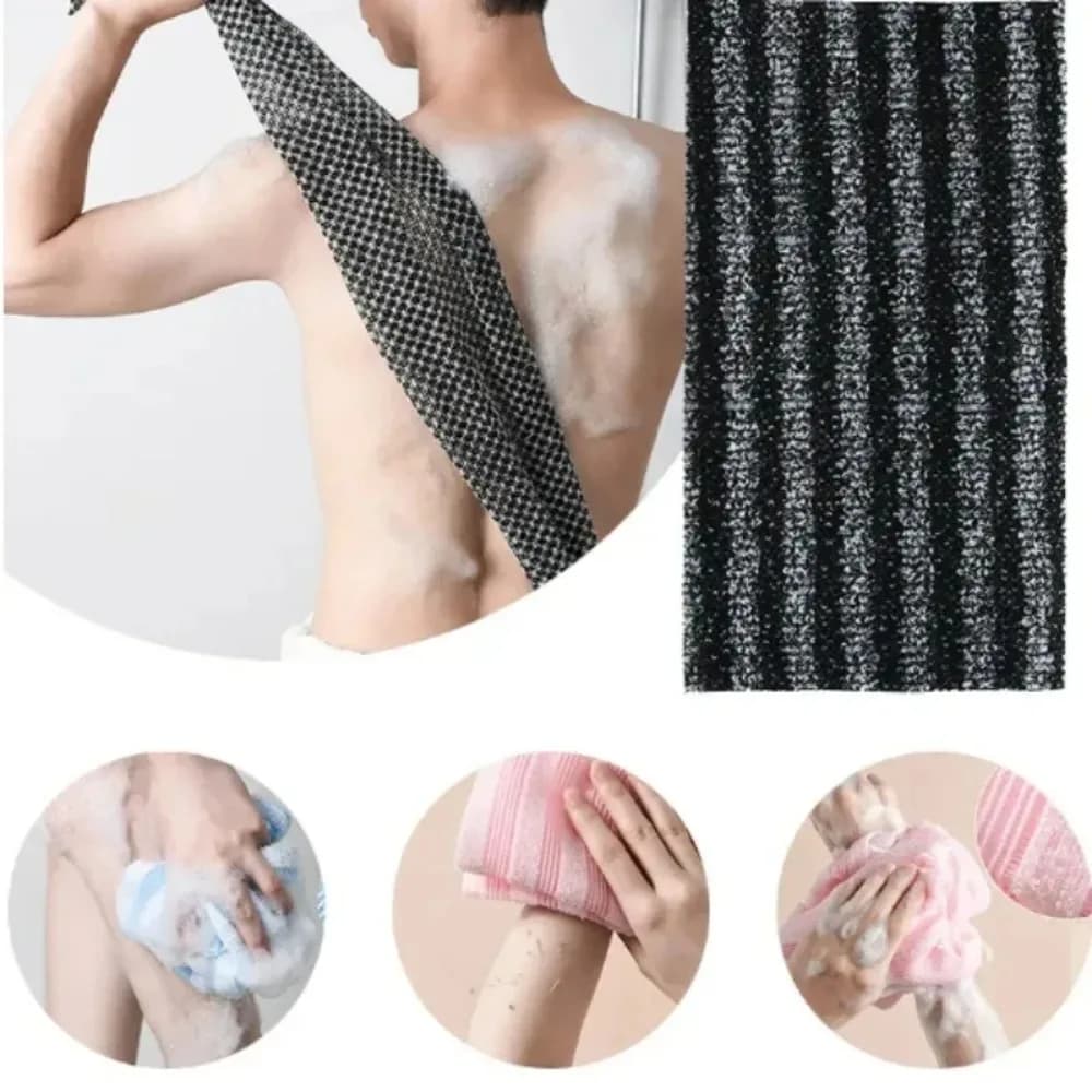 Spazzola da bagno esfoliante in nylon - Scrubber per doccia per schiena e corpo, accessori da bagno con spugna morbida per doccia