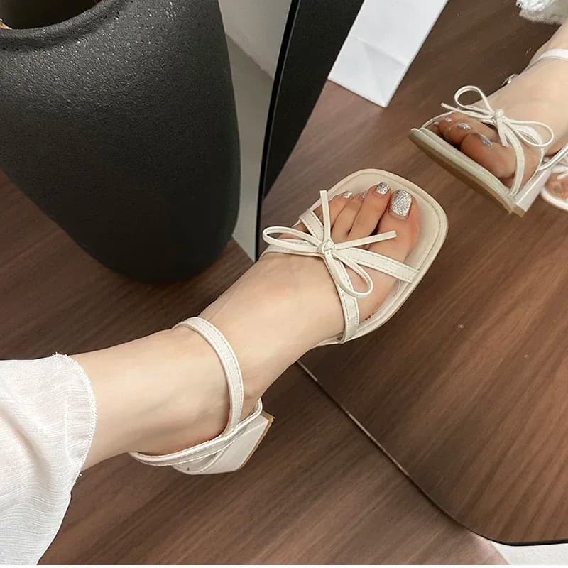 Sandali Donna Estivi 2026 con Tacco Grosso e Fiocco a Farfalla, Sandali Floreali alla Moda da Donna per Esterni, Sandali Gladiatore Eleganti