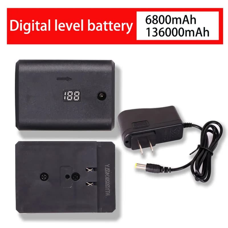 6800/13600mAh 3.7V New Rechargeable High Power Battery for 360 Laser Level Building Tools for 3D Levelling 12 Lines Green Power