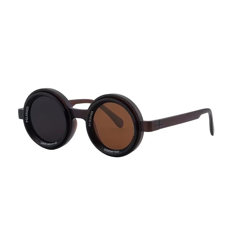 Rotatable color-changing round sunglasses, unisex steampunk glasses, adjustable brightness protection, suitable for role-playing, parties and daily wear