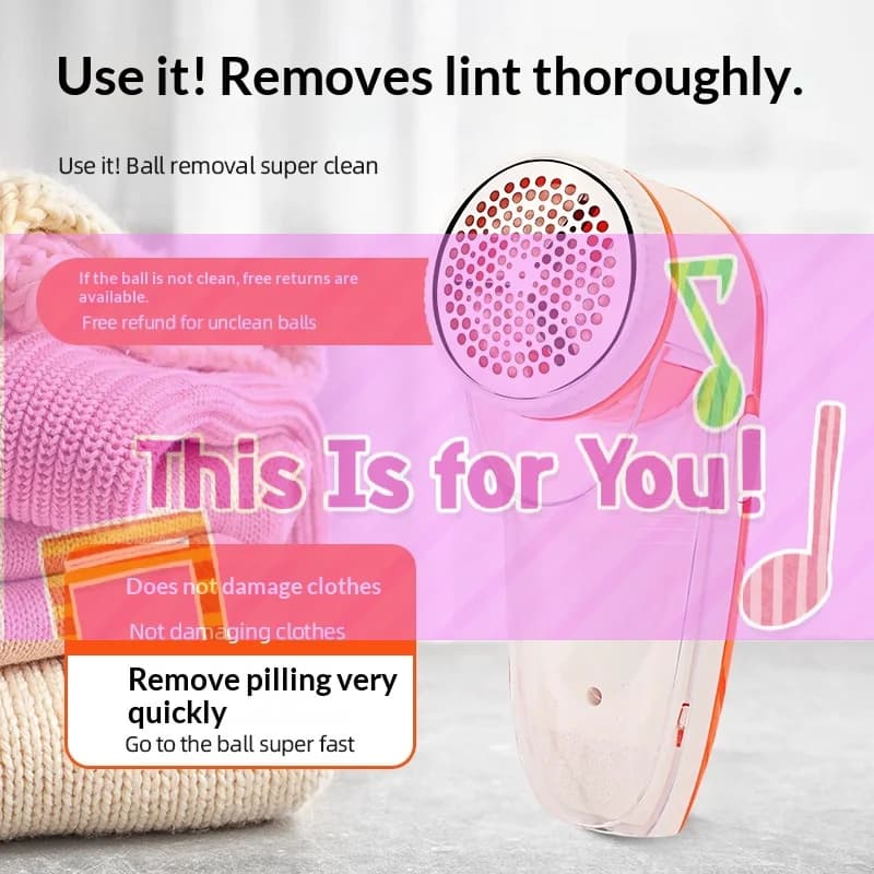 1Pcs Professional Lint Remover&Fuzz Trimmer Portable Electric Fabric Shaver For Clothes Household Use With Sharp Blade And Brush